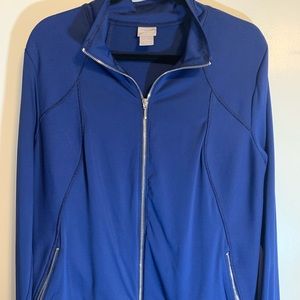 Chico’s Zenergy Navy Blue Athleisure Zip Front Jacket size Large
